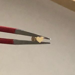 14k SOLID Yellow Gold Heart Labret Piercing Studs